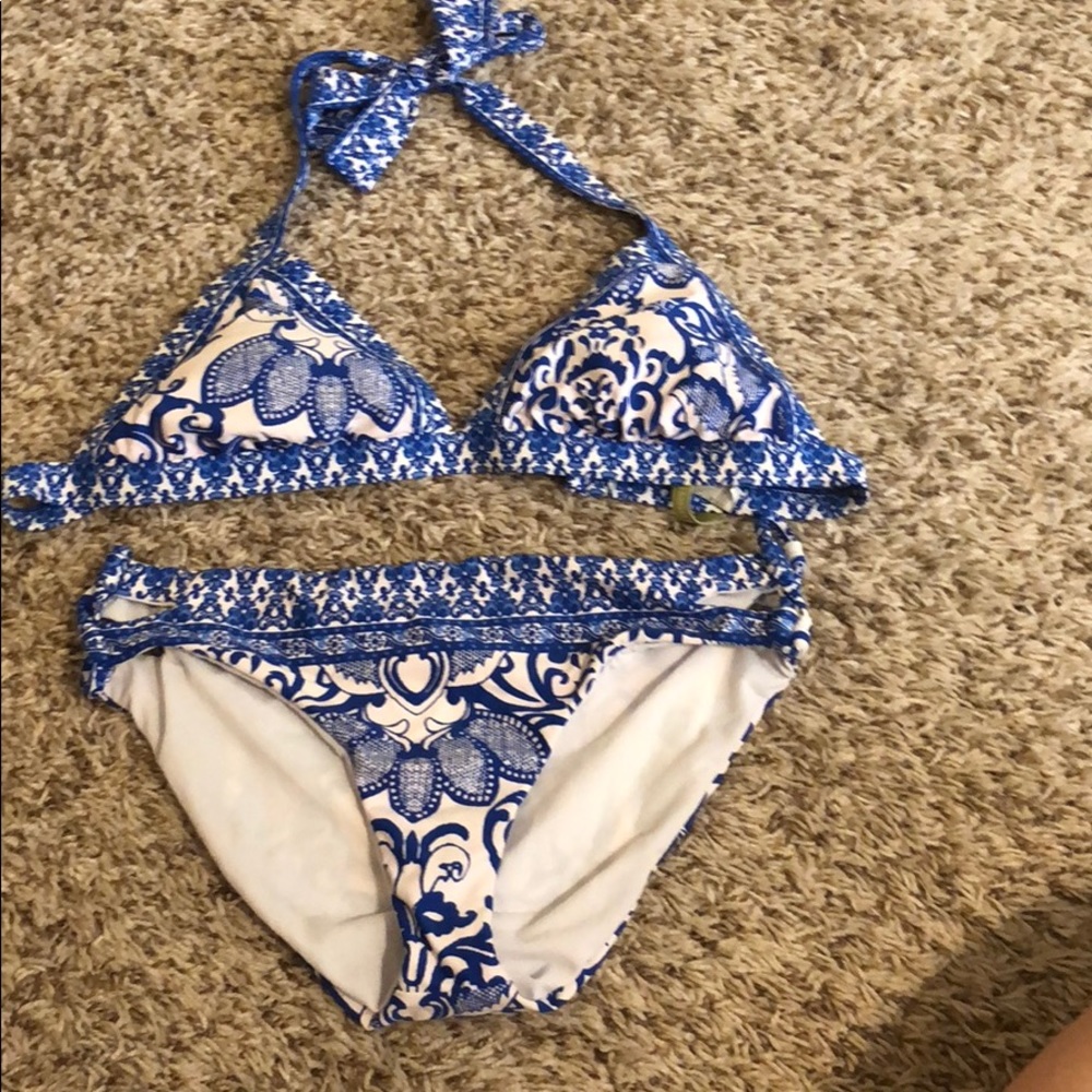 gianni bini blue and white bikini